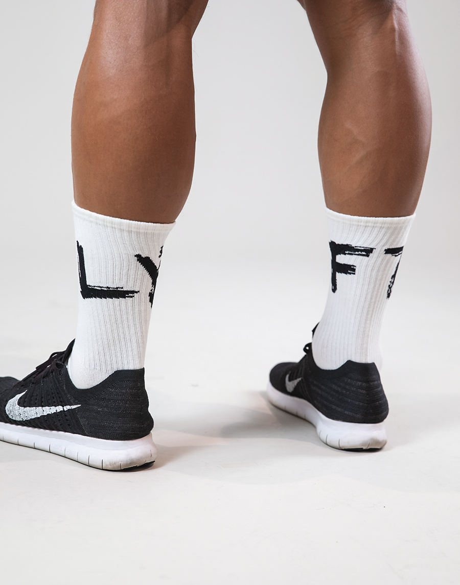 Brush Logo Socks - White