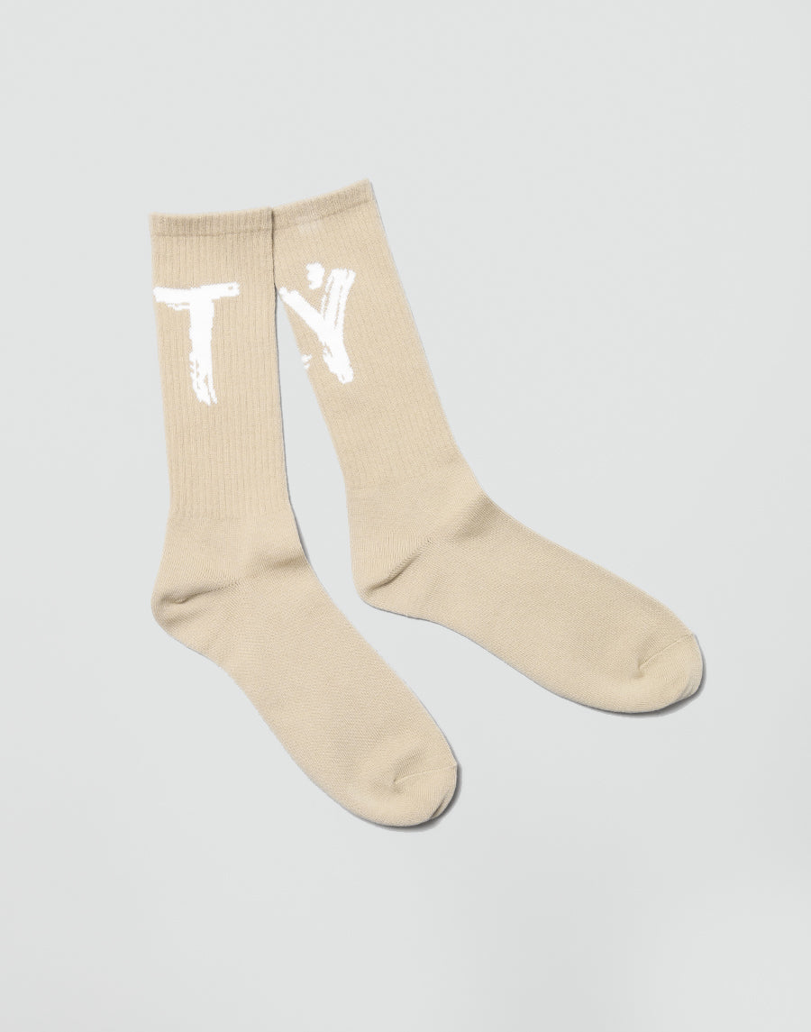 Brush Logo Socks - Beige