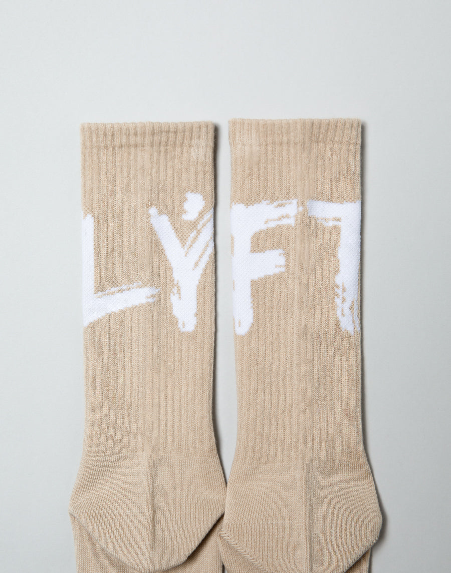 Brush Logo Socks - Beige