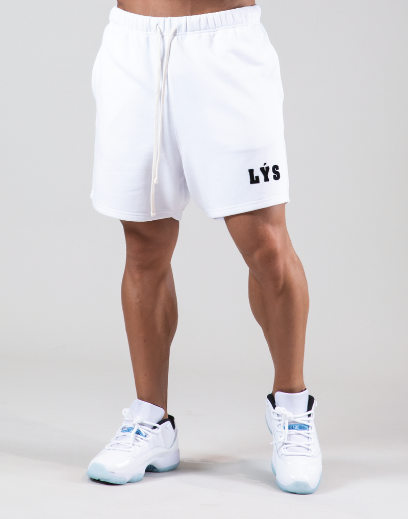 LÝS Logo Sweat Shorts - White