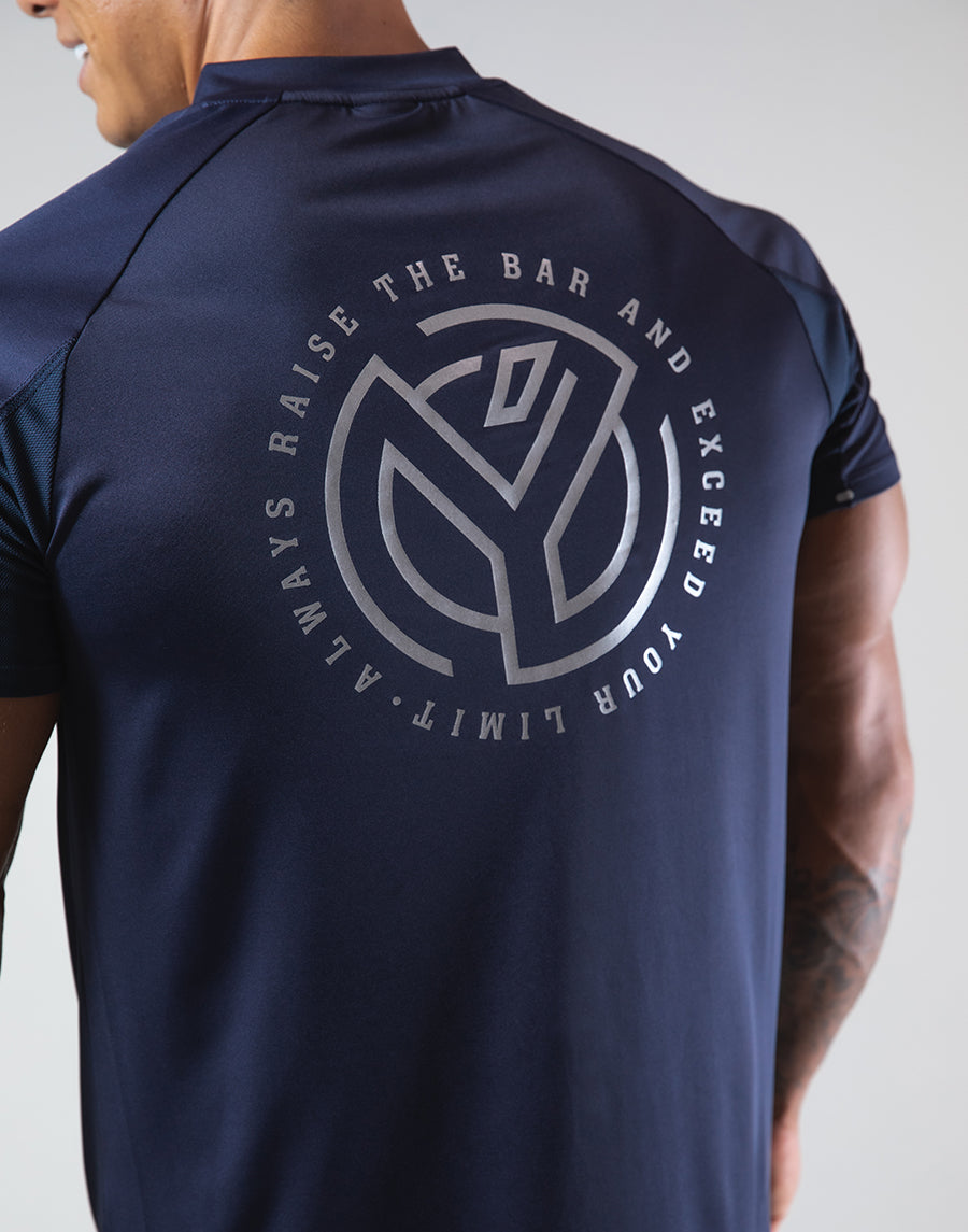Half Zip Stretch T-Shirt - Navy – LÝFT