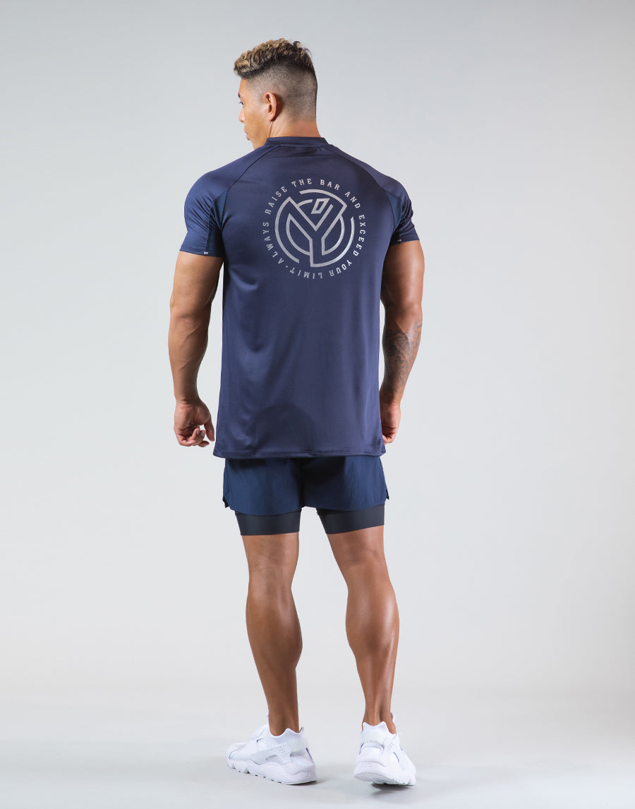 Half Zip Stretch T-Shirt - Navy – LÝFT