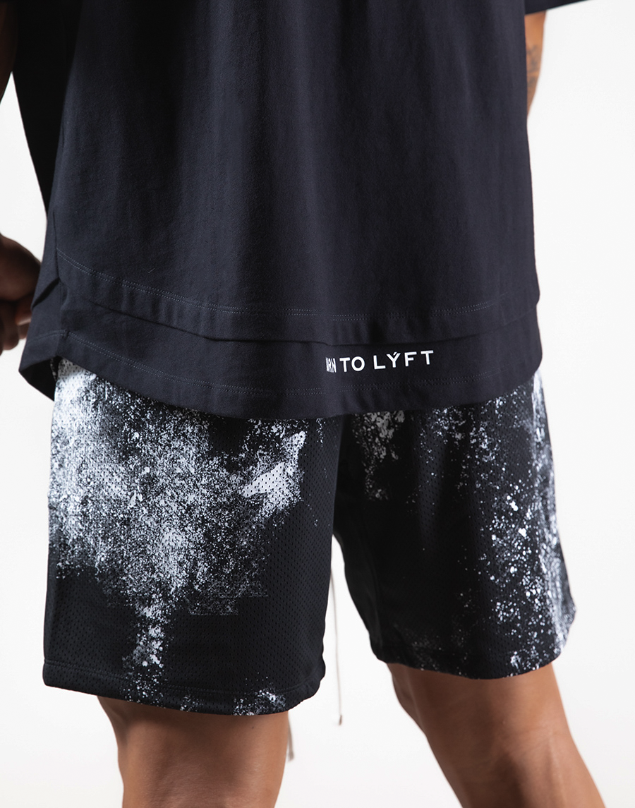 Layered Big T-Shirt "Wide Shoulder" - Black
