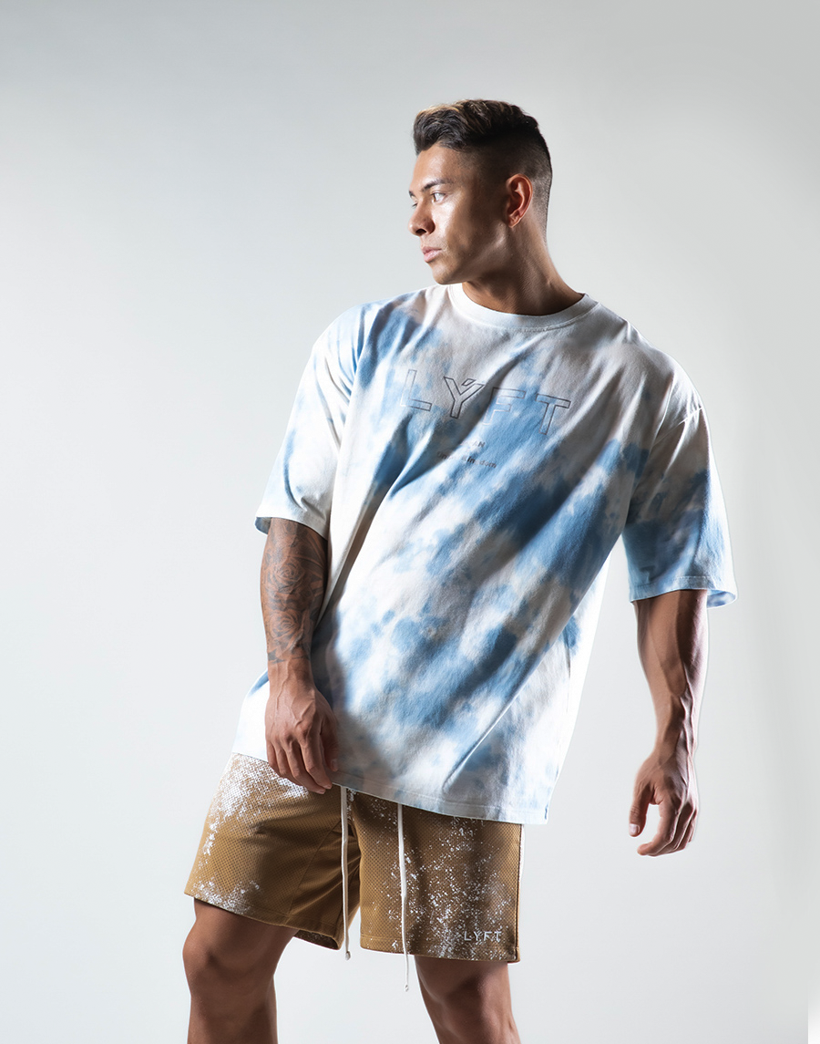 Tie Dye Big T-Shirt - Blue/Beige