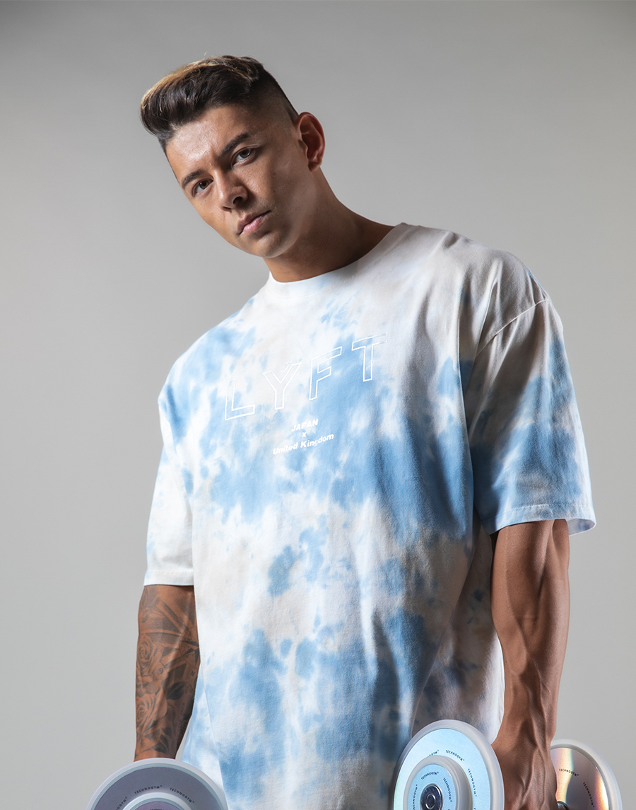 Tie Dye Big T-Shirt - Blue/Beige
