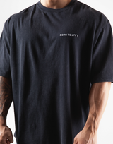 Back Message Vintage Big T-Shirt - Black