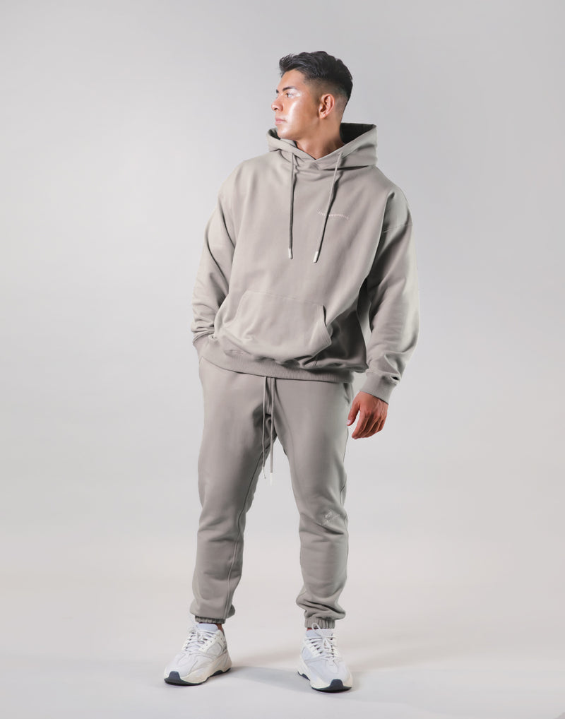 Message Ring Stretch Warm Pullover Hoodie - Grey