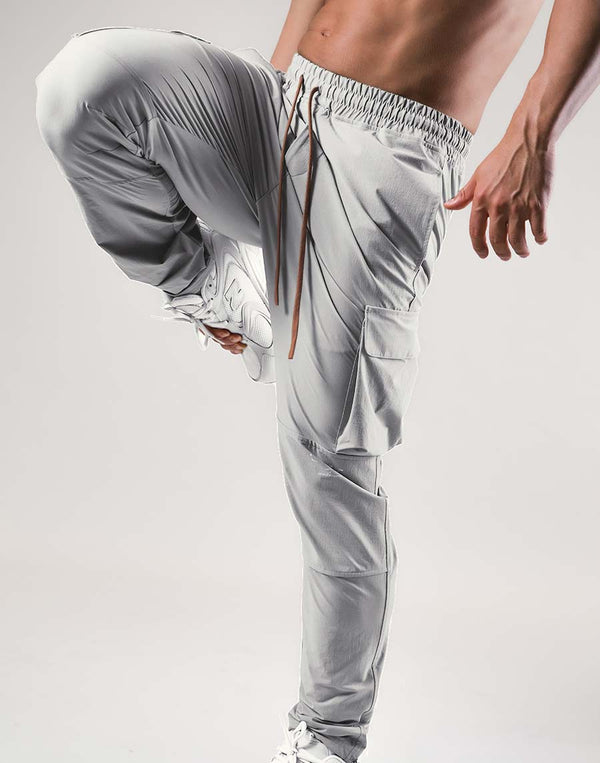 Stretch Nylon Cargo Pants - Grey