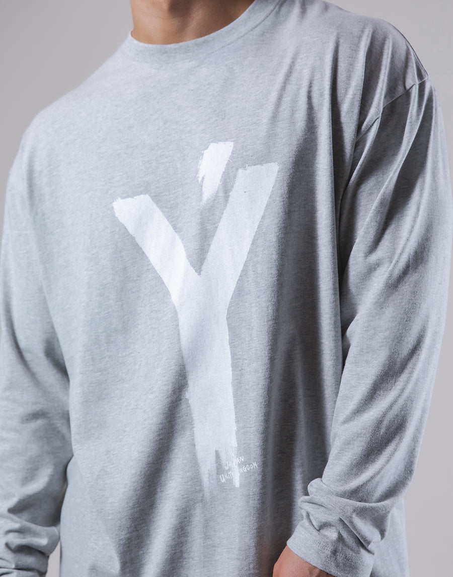 Brush Y Big long Sleeve Tee - Grey