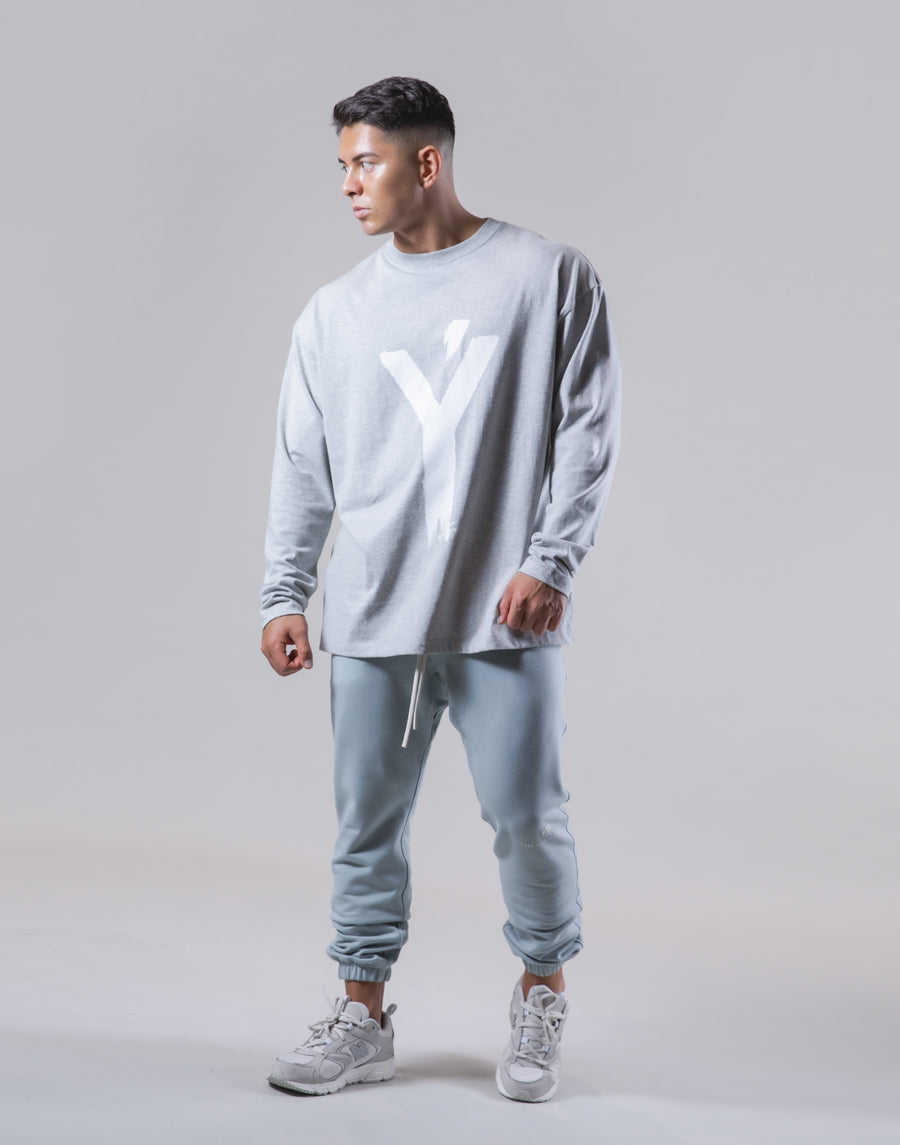 Brush Y Big long Sleeve Tee - Grey