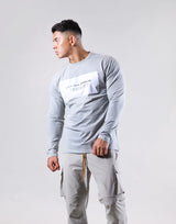 Stone Patch Stretch Long Sleeve Tee - Grey
