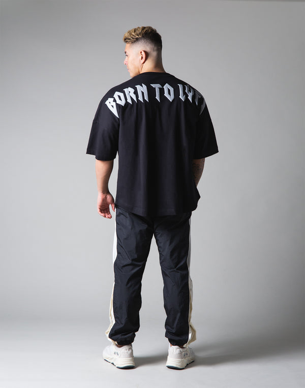 <transcy>London Punk Big T-Shirt "Wide Shoulder" --Black</transcy>