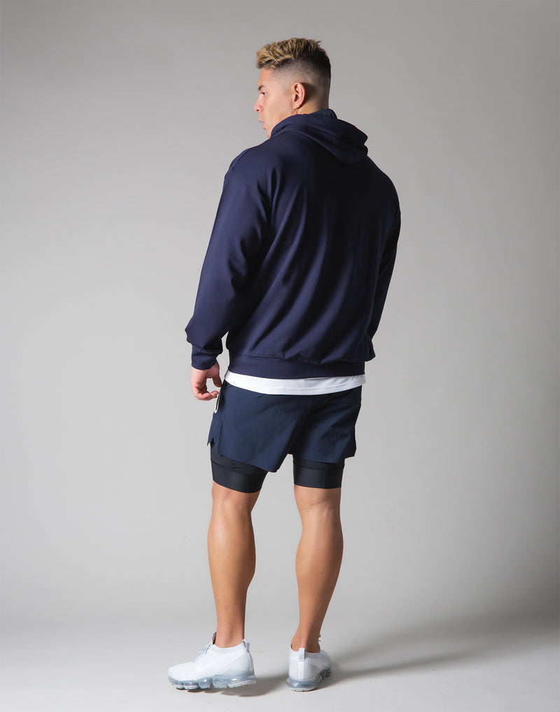 2 way Stretch Utility Pullover Hoodie - Navy
