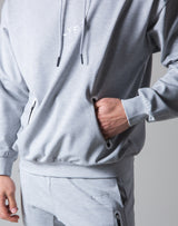 <transcy>2 way Stretch Utility Pullover Hoodie --Grey</transcy>