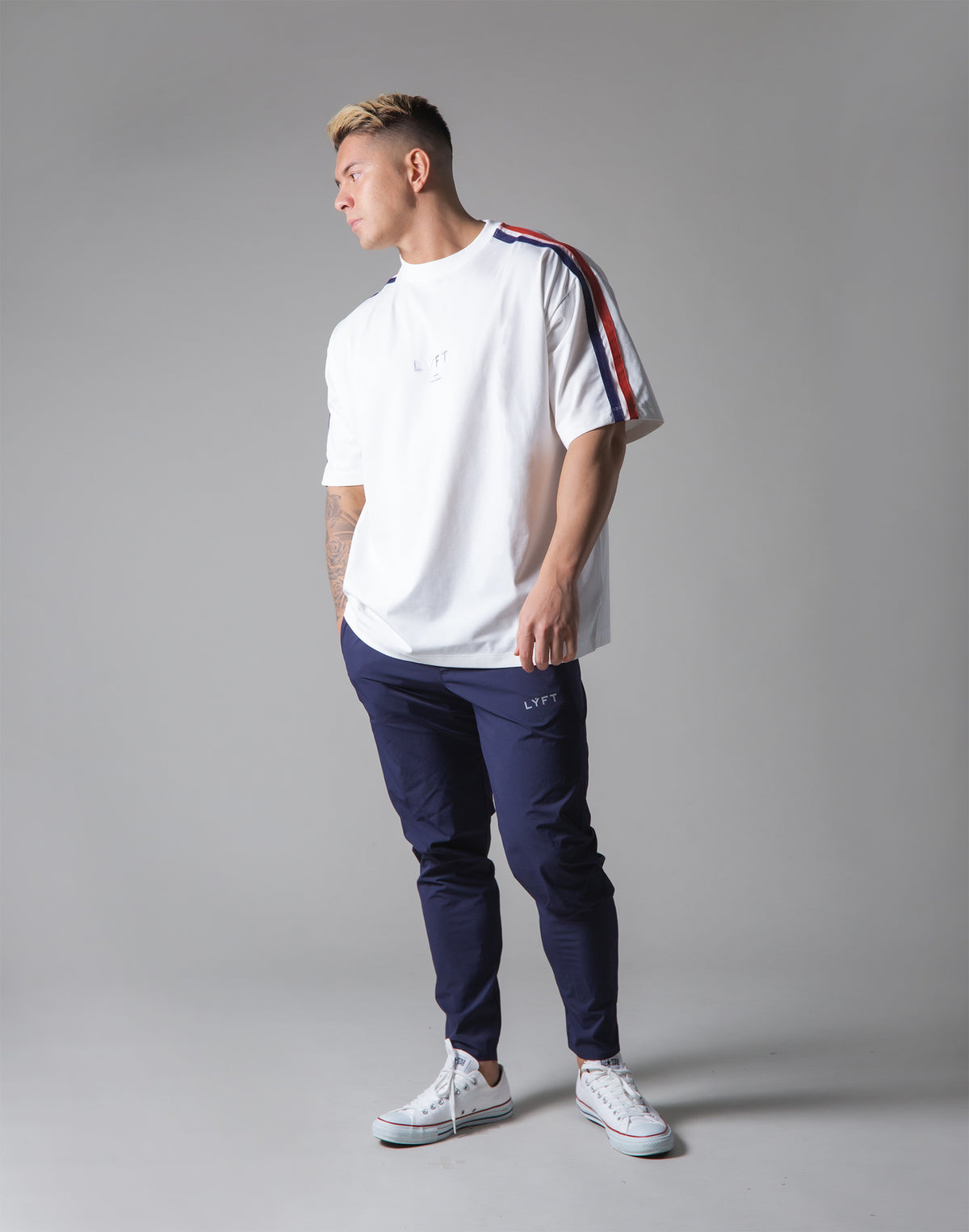 2 Line Big T-Shirt - White "Wide Body"