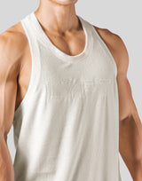 Outline Logo Pile Tanktop - White