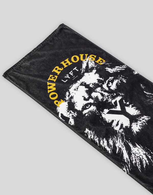 LÝFT × Power House Gym Lion Towel - Black