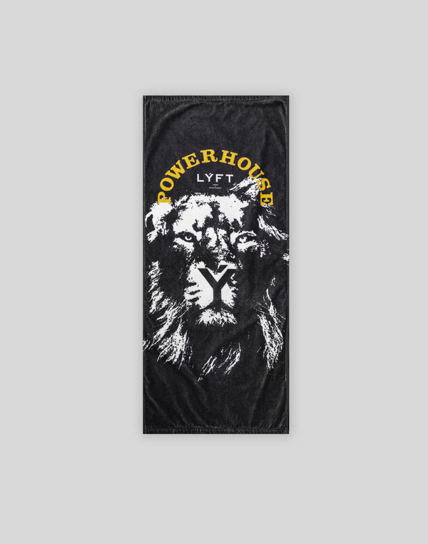 LÝFT × Power House Gym Lion Towel - Black