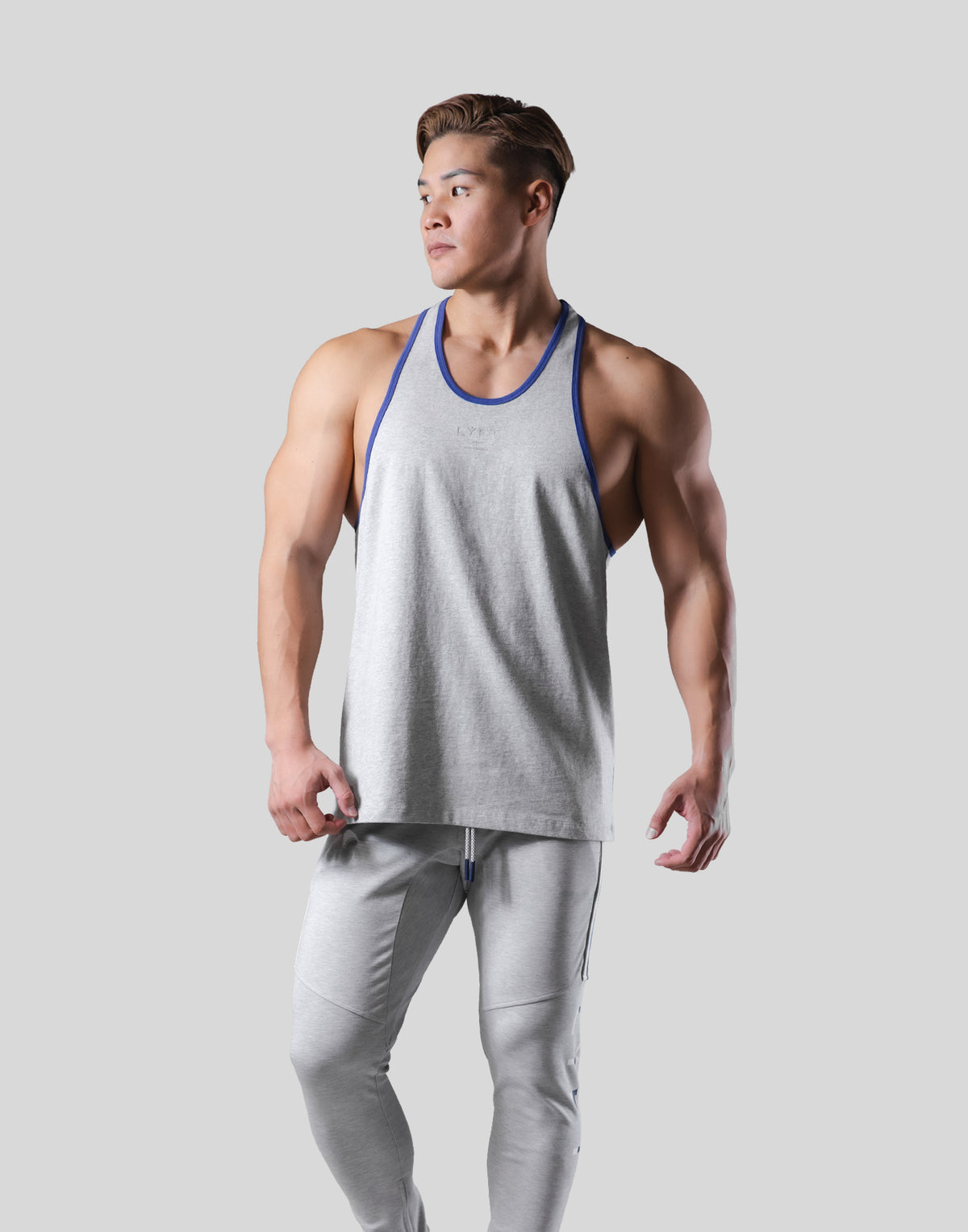 Piping Training Tanktop - Grey/Blue