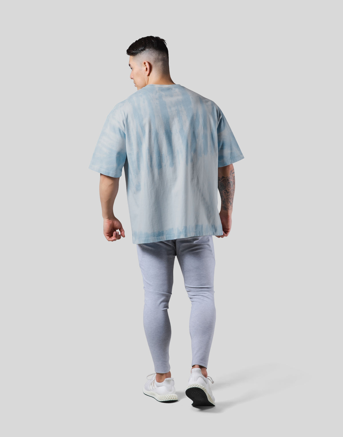 Tie Dye Box Patch Big T-Shirt - Light Blue