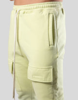 Stretch Sweat Cargo Pants- Lime