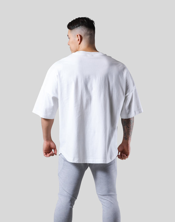 Thunder Logo Wide Shoulder Big T-Shirt - White