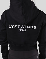 LÝFT × atmos pink Cropped Logo Hoodie - Black