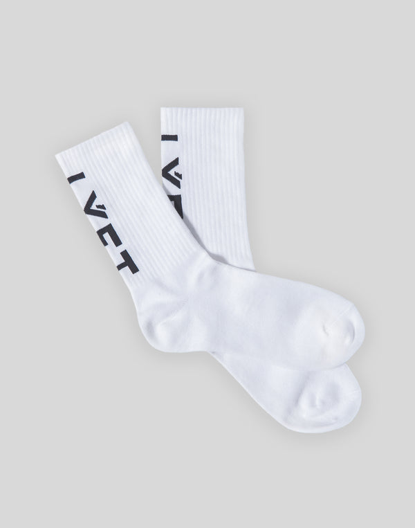 Calf LÝFT Logo Socks - White