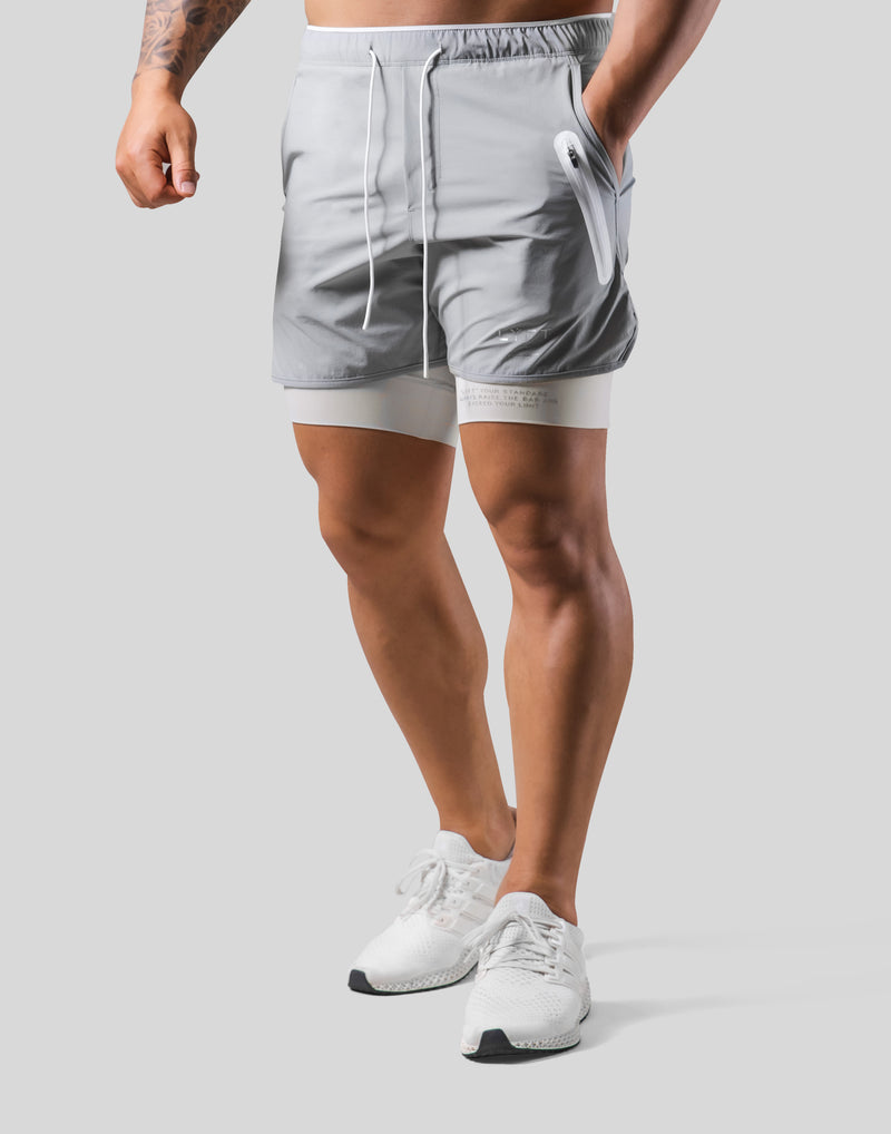 2Way Active Shorts / With Leggings 2 - Grey