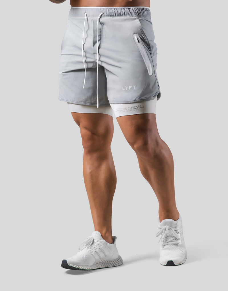 2Way Active Shorts / With Leggings 2 - Grey – LÝFT