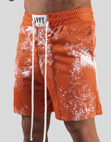 Splash Paint Mesh Shorts - Oragne