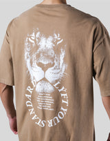 Lion Ring Vintage Big T-Shirt - Beige