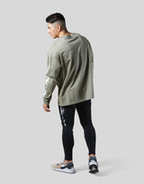 Thunder Y Sleeve Long T-Shirt - Olive