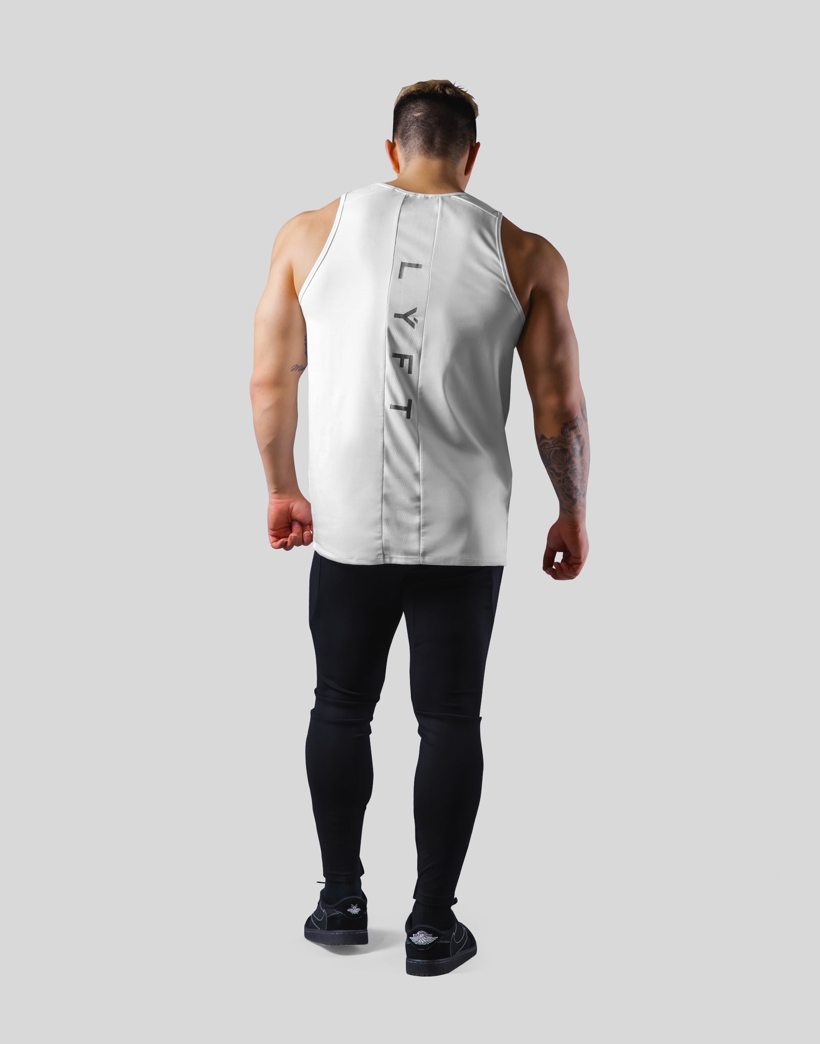 Back Mesh Pattern Stretch Tanktop - White – LÝFT