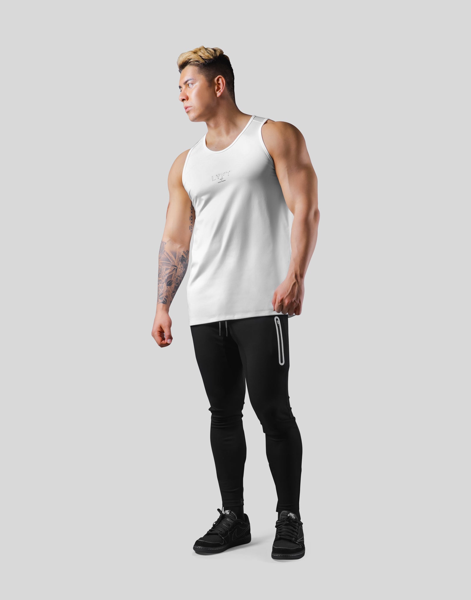 Back Mesh Pattern Stretch Tanktop - White – LÝFT