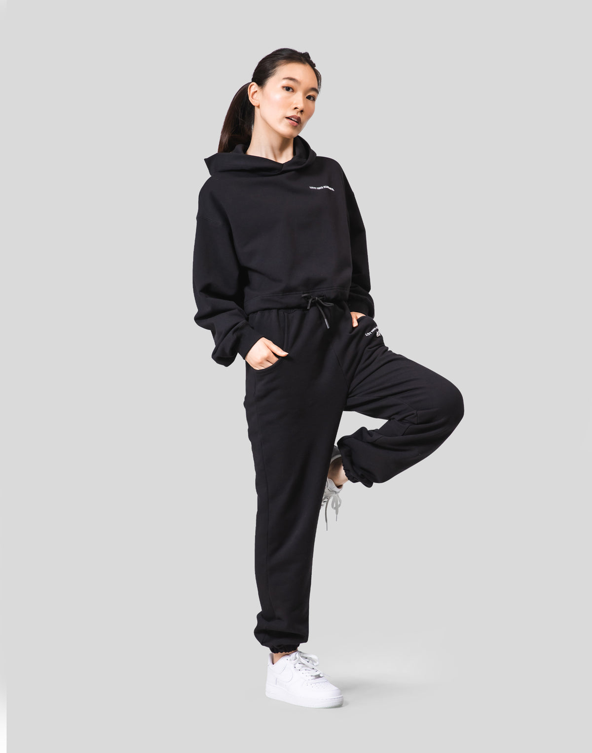 Message Logo Stretch Sweat Pants - Black