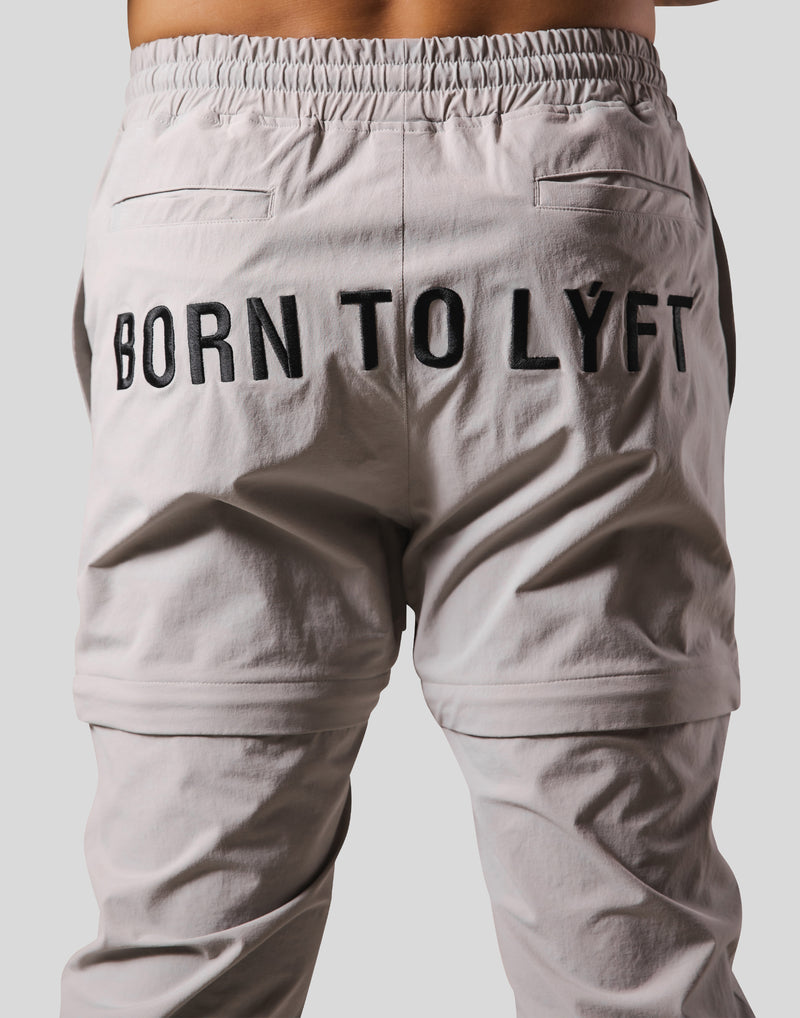 Back Message Separate Nylon Pants - Grey