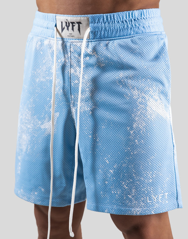 Splash Paint Mesh Shorts - L.Blue