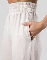 Wide Rib Baggy Sweat Pants - Ivory