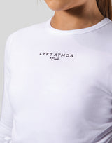 LÝFT × atmos pink Shirring Logo Tops - White