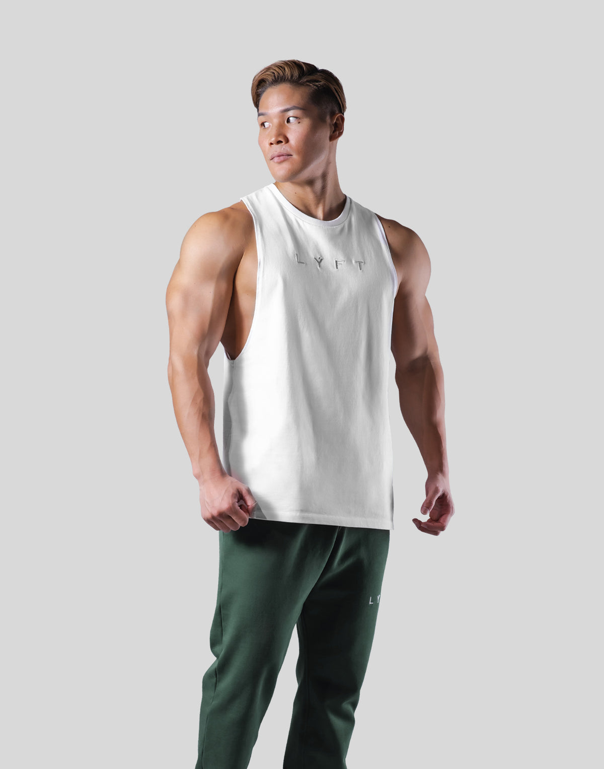 Logo Stitch Drop Tanktop - White