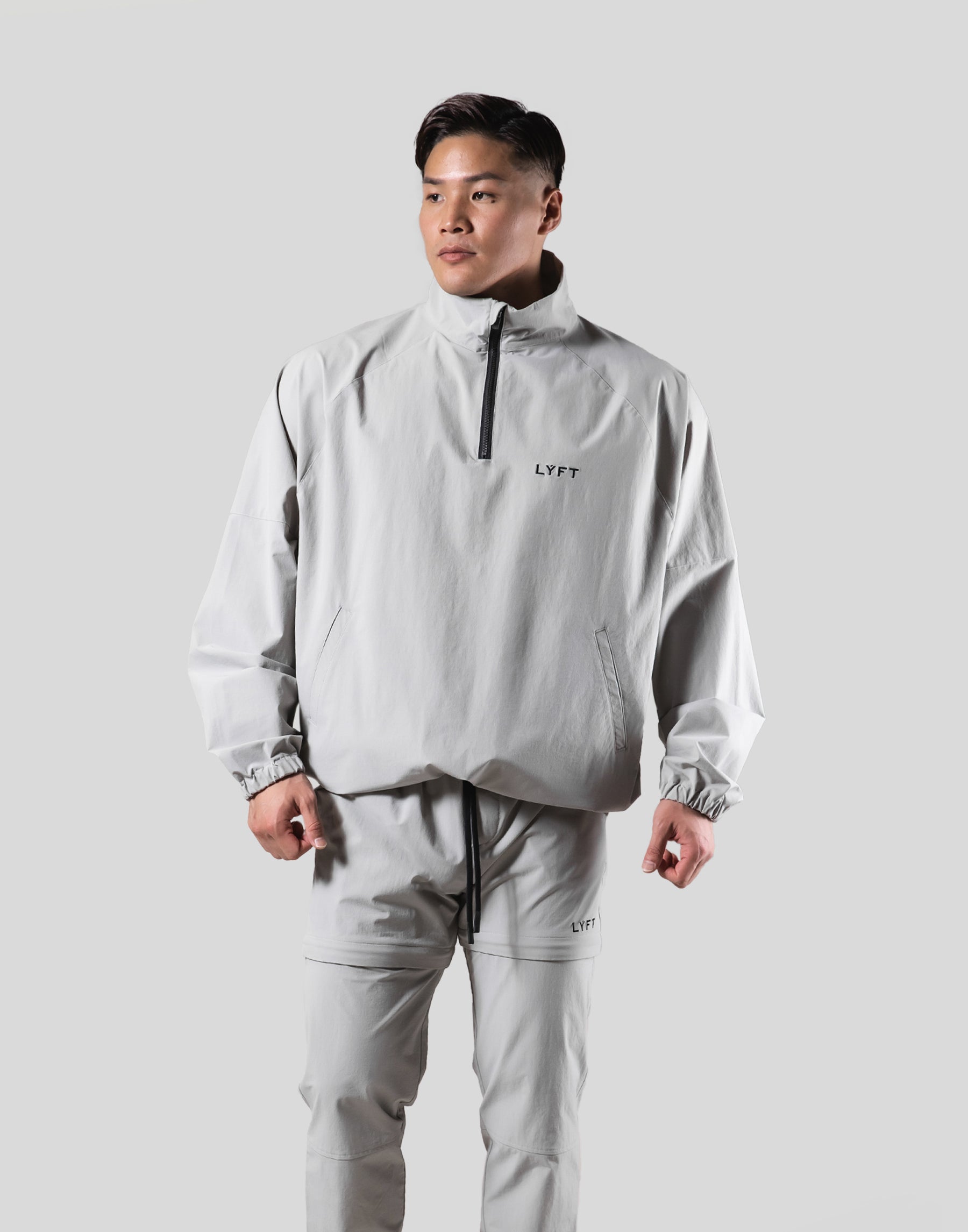 Back Message Half Zip Track Jacket - Grey – LÝFT