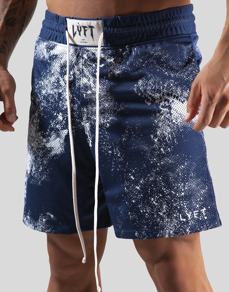 Splash Paint Mesh Shorts - Navy
