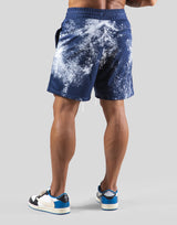 Splash Paint Mesh Shorts - Navy