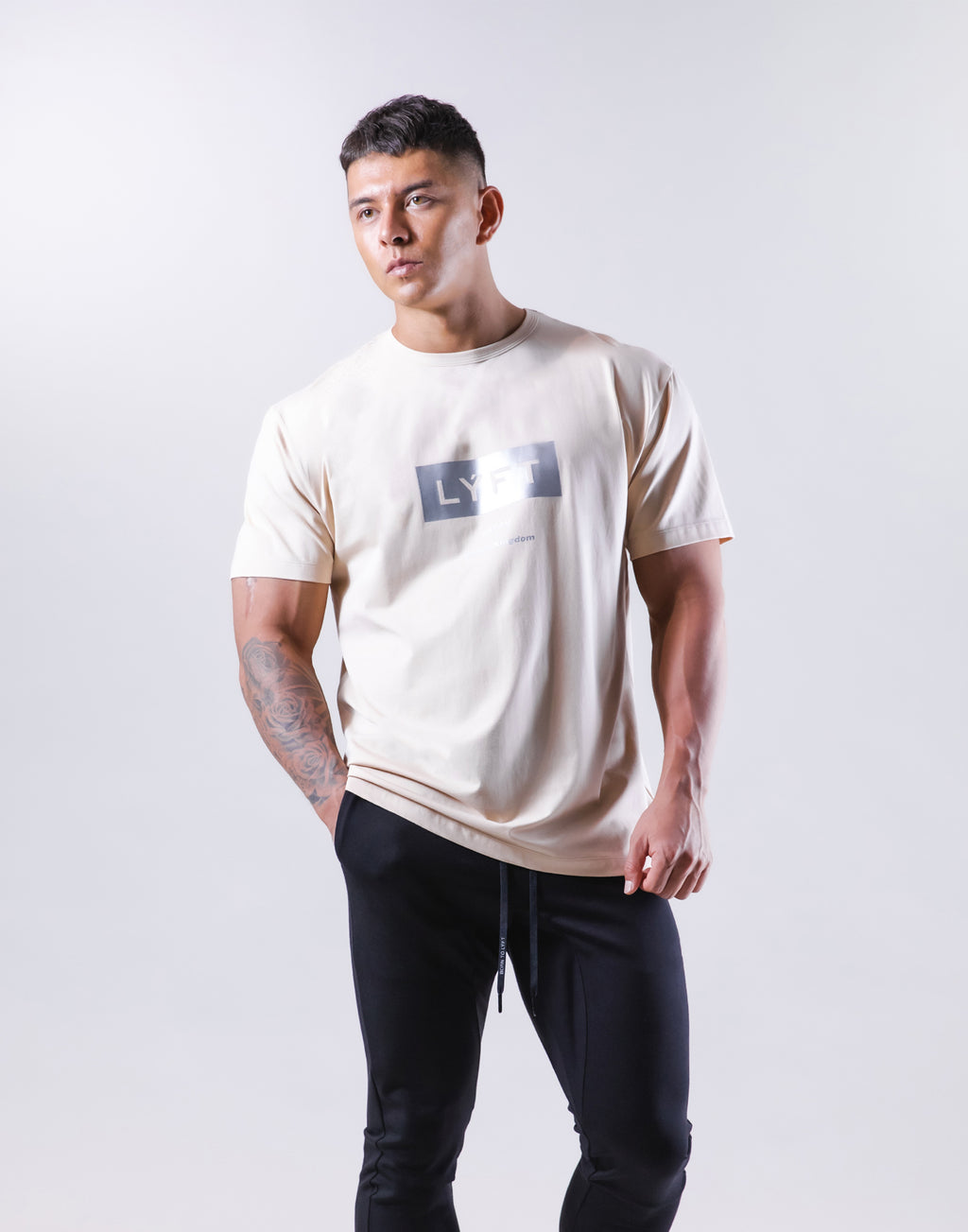 Box Logo Stretch T-Shirt - Beige – LÝFT