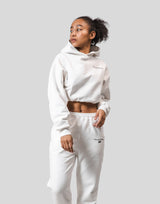 Message Ring Cropped Hoodie - White