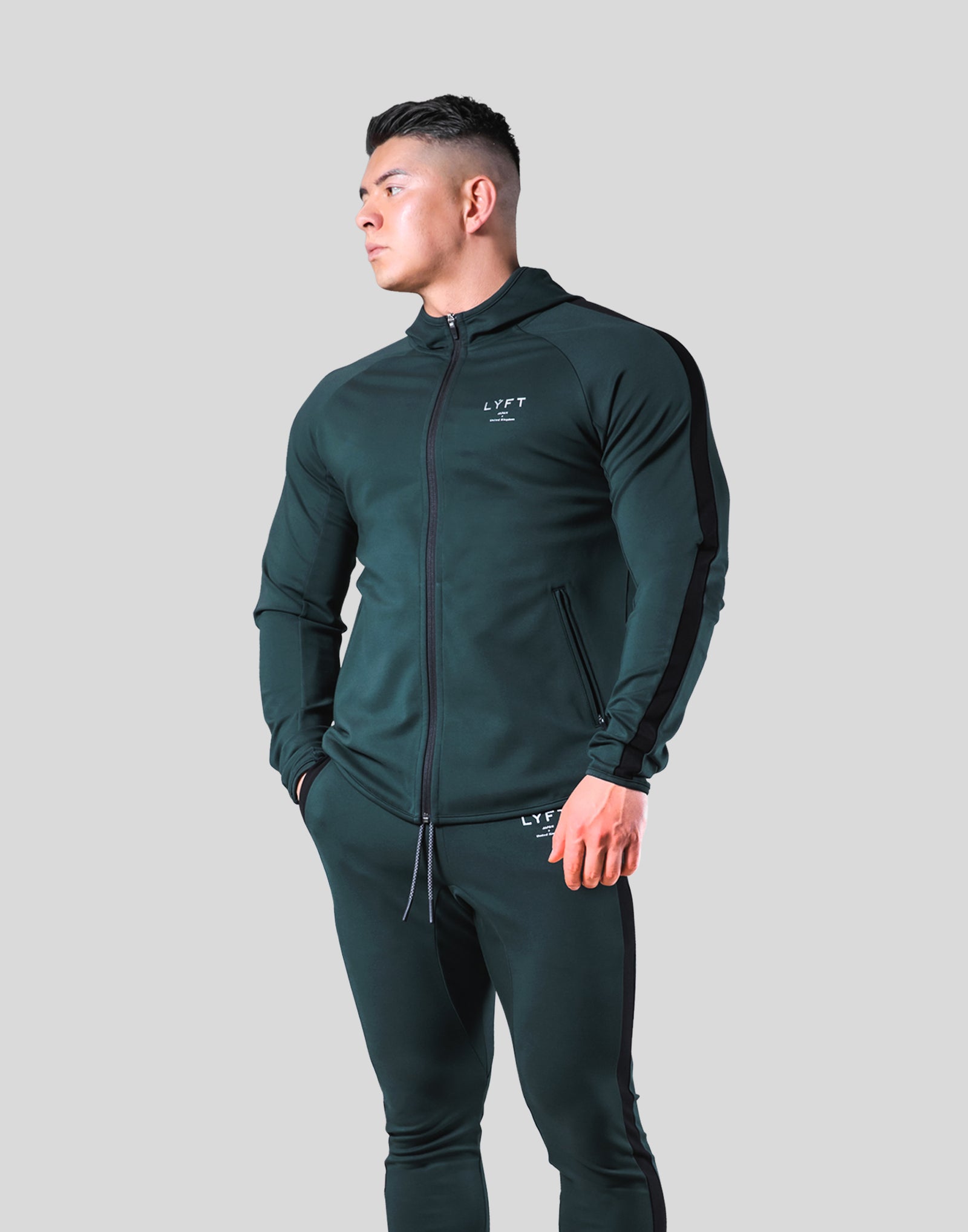 One Line Stretch Zip-Up Hoodie - Green – LÝFT