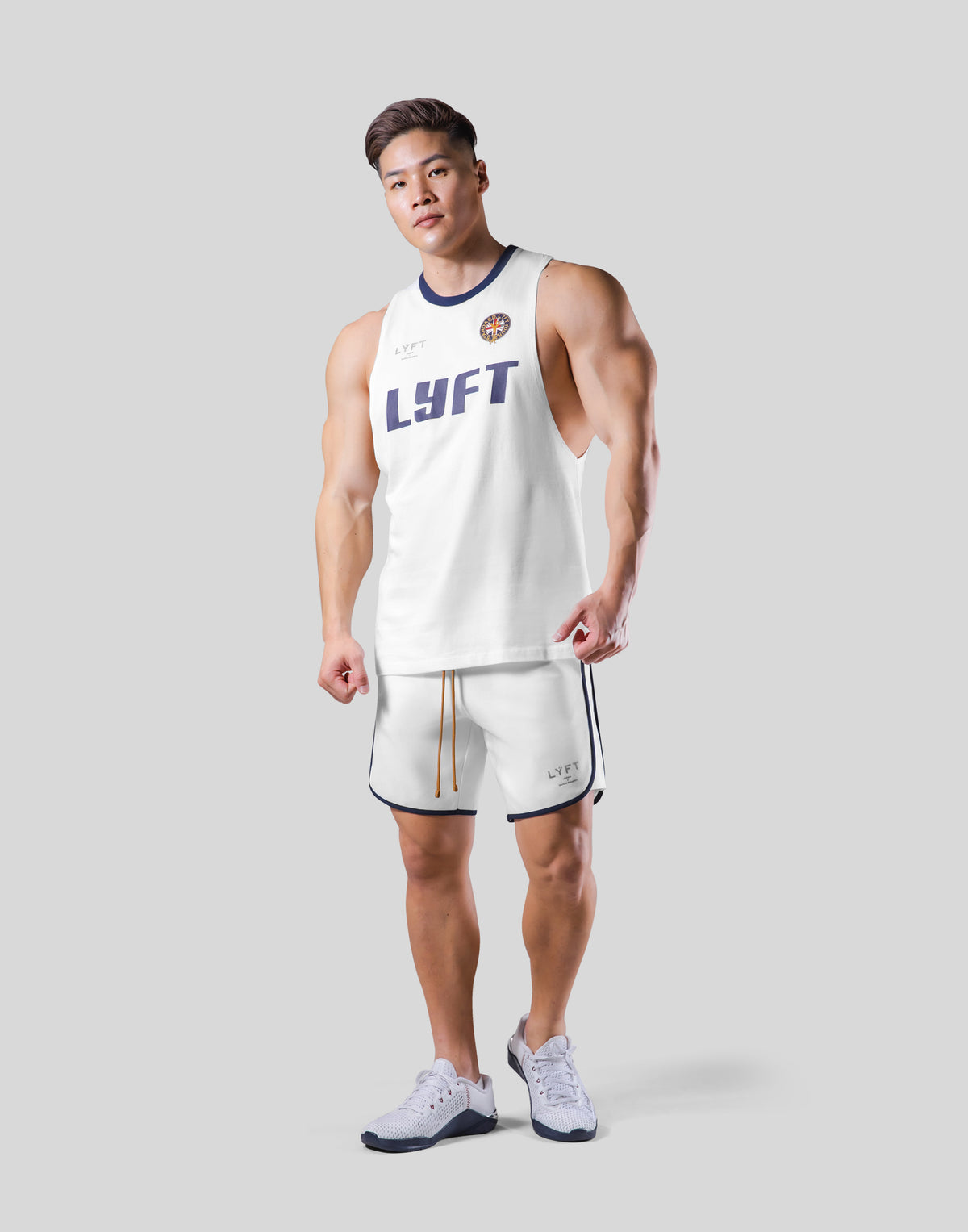 Color Rib Drop Tanktop - White
