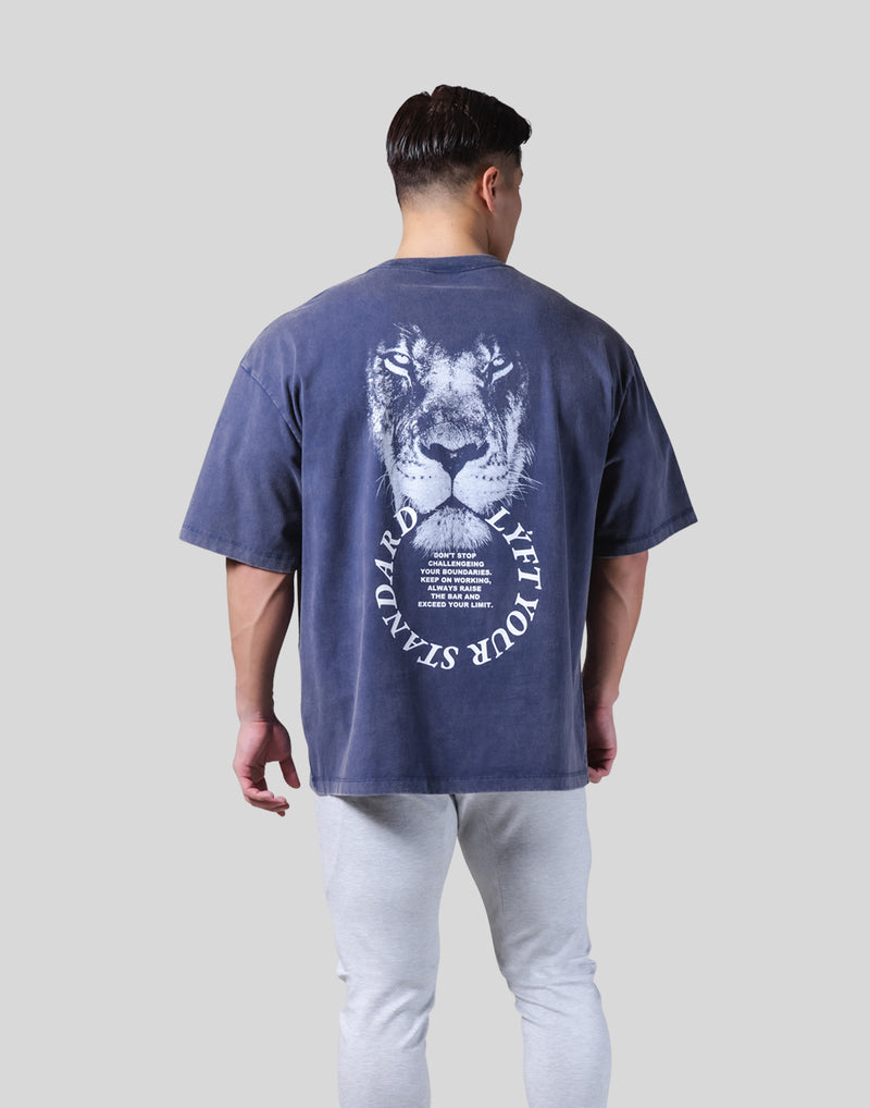 Lion Ring Vintage Big T-Shirt - Navy