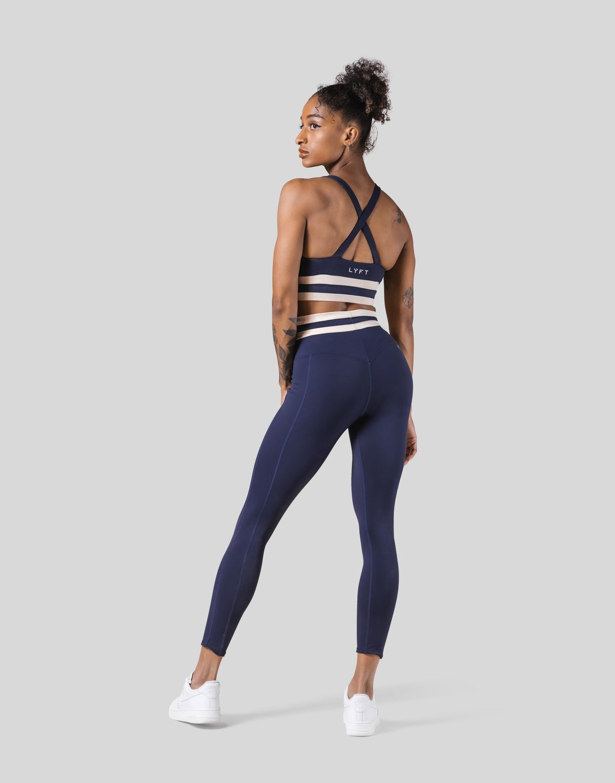 Stripe Cross Strap Bratop - Navy